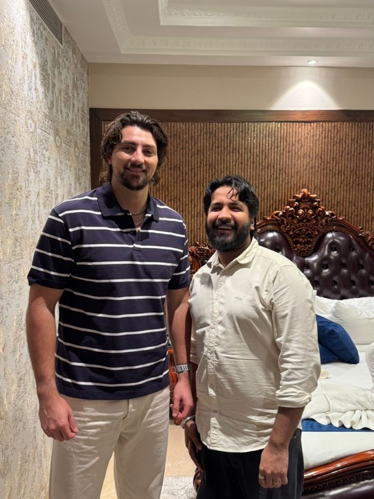 Noor Anand with Tim David